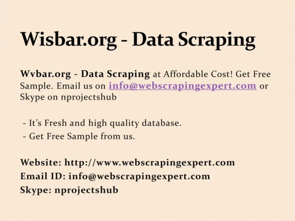 Wisbar.org - Data Scraping