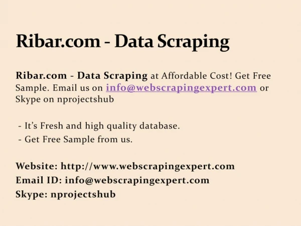 Ribar.com - Data Scraping