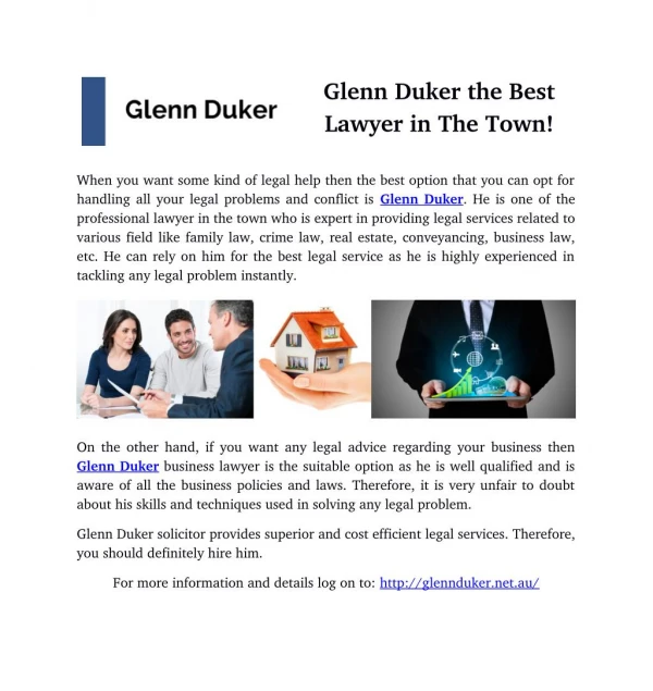 Glenn Duker the Best Lawyer in The Town!