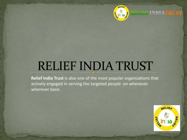 Relief india trust (research)