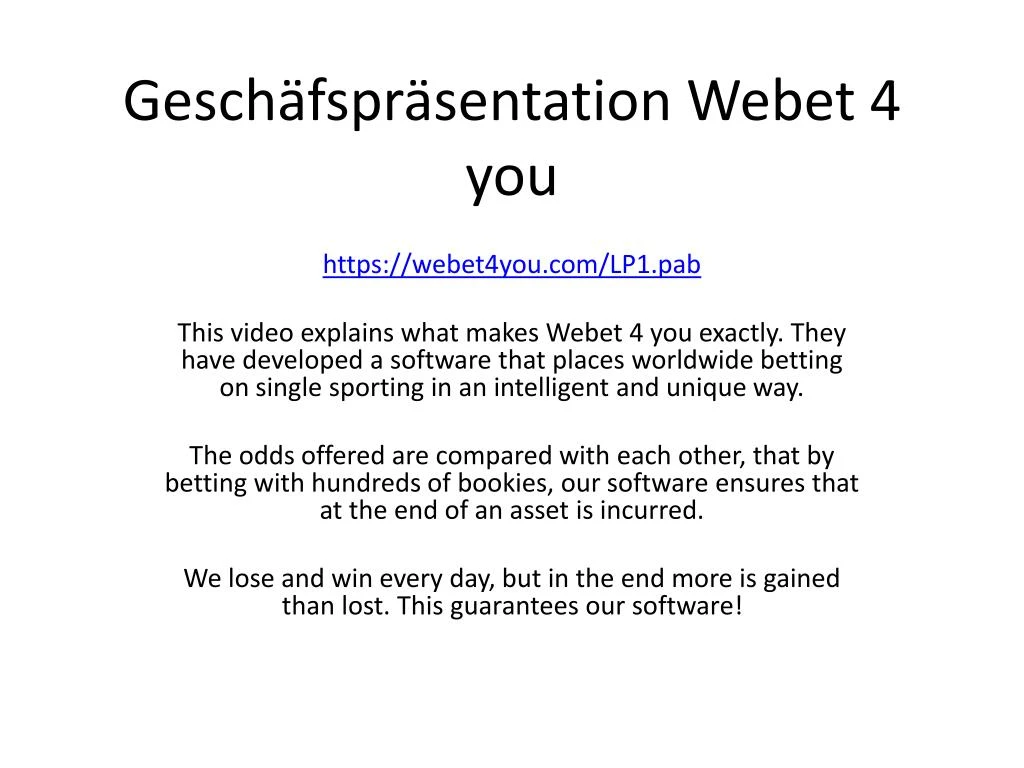 gesch fspr sentation webet 4 you