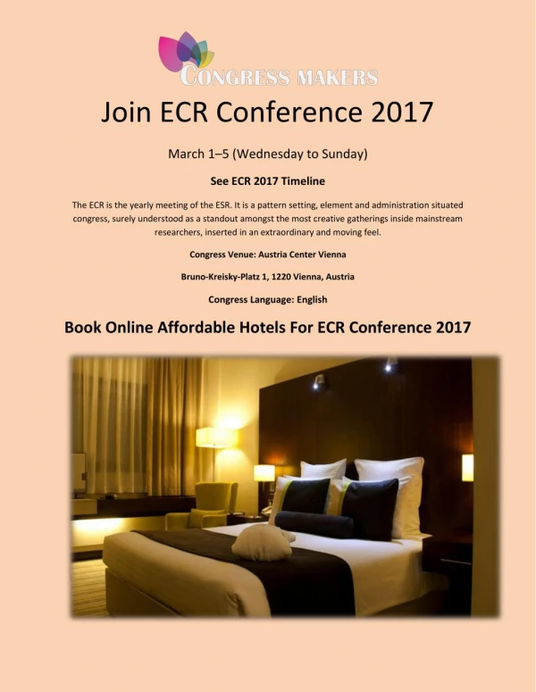 Join ECR Conference 2017 in Vienna, Austria