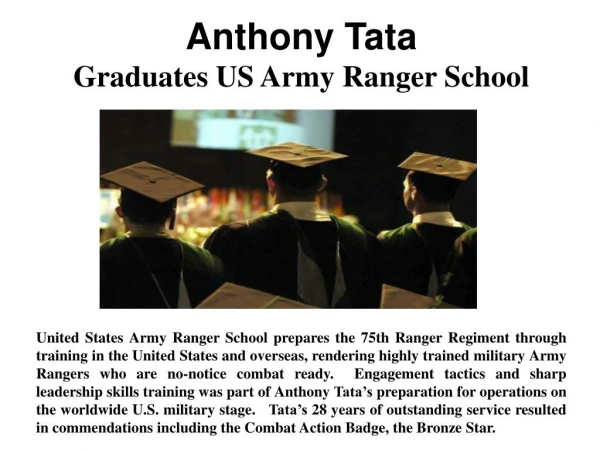Anthony Tata - Graduates US Army Ranger School