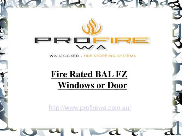 Fire Rated BA FZ Windows or Door - ProfireWa