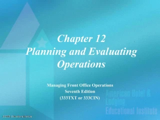 Chapter 12 Planning and Evaluating Operations - slide 1