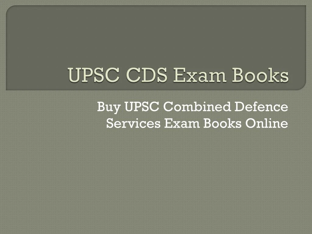 upsc cds exam books