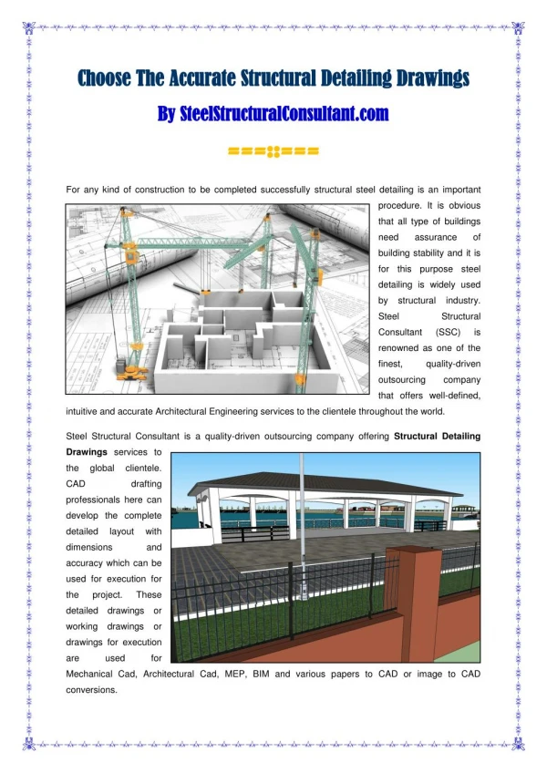 Structural Detailing Drawings