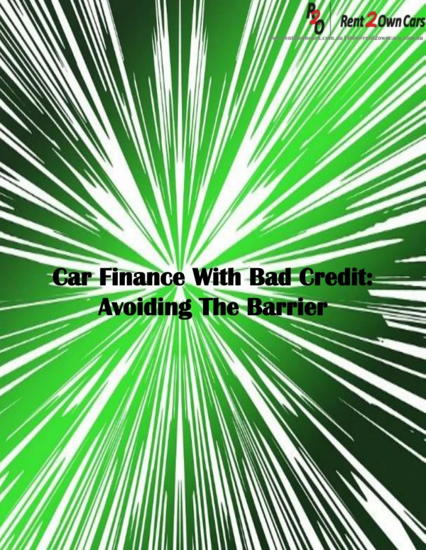 Car Finance With Bad Credit: Avoiding The Barrier