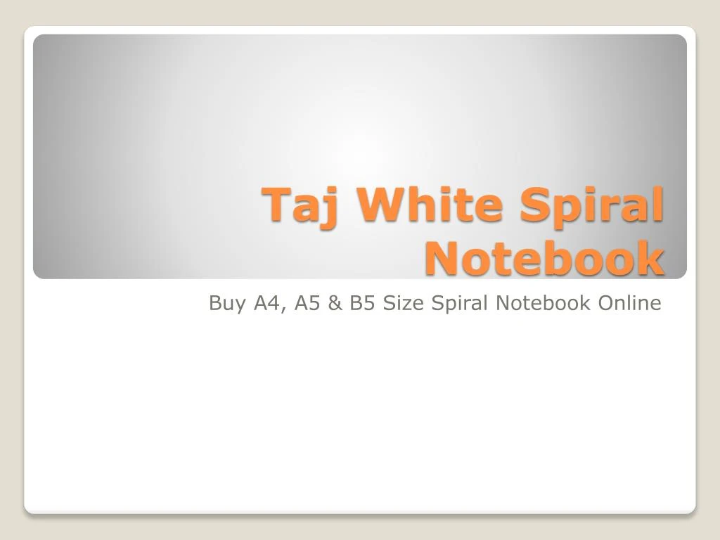 taj white spiral notebook