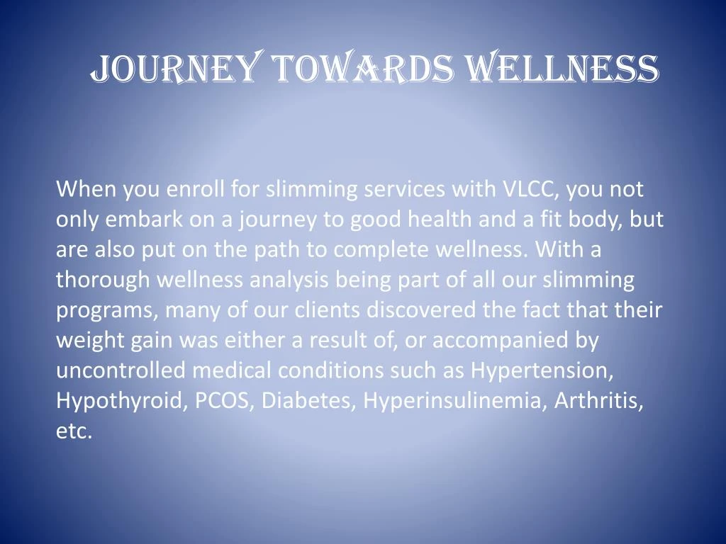 journey towards wellness