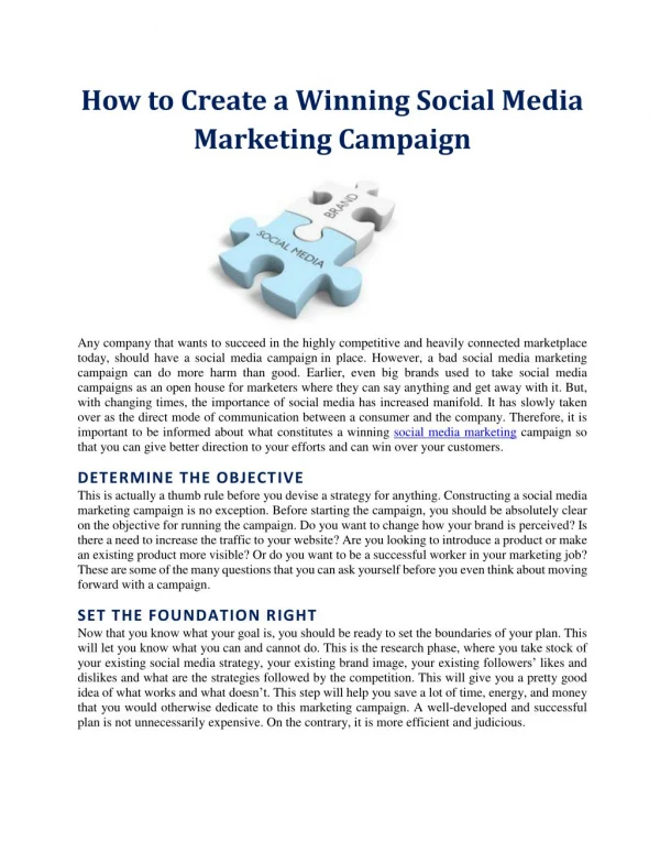 How to Create a Winning Social Media Marketing Campaign