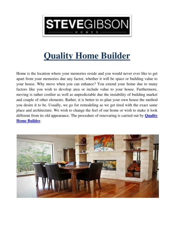 Quality Home Builder