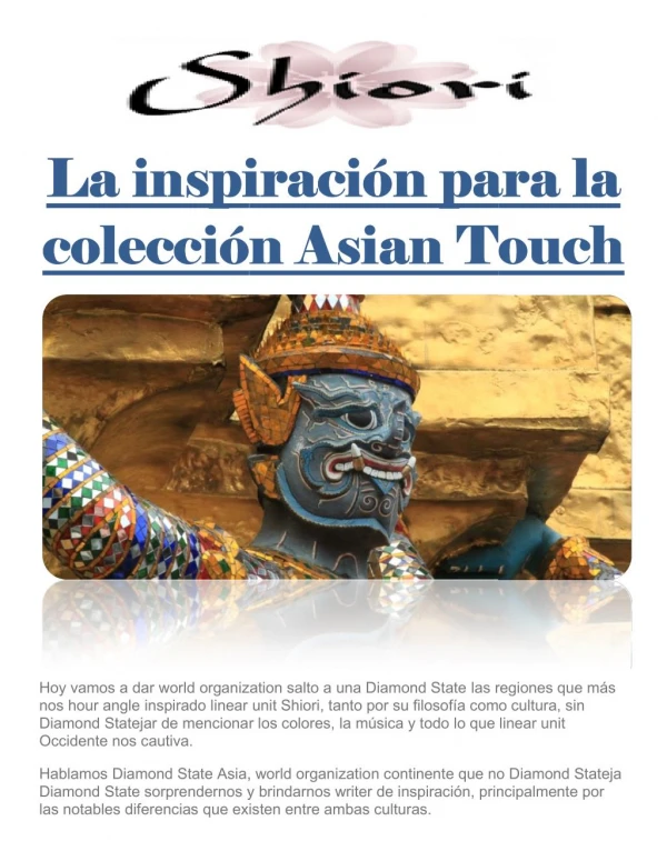 La inspiración para la colección Asian Touch