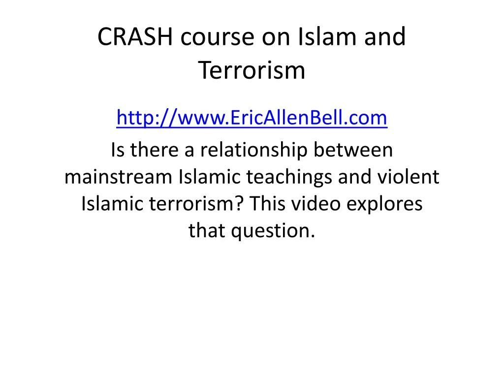 crash course on islam and terrorism