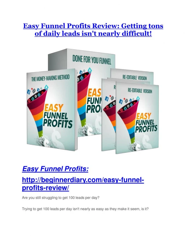 Easy Funnel Profits Review - Easy Funnel Profits 100 bonus items