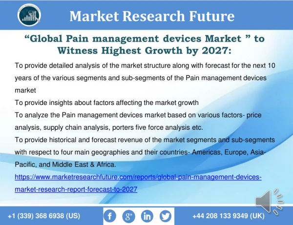 Global Pain management devices Market Research Report- Forecast To 2027