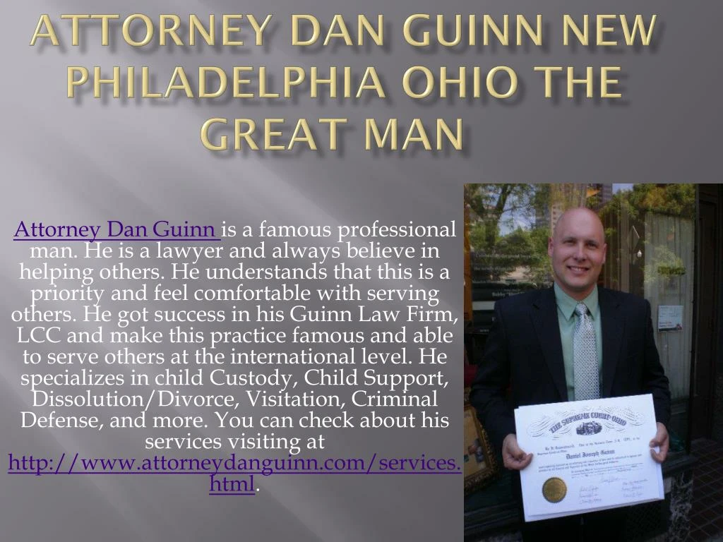 attorney dan guinn new philadelphia ohio the great man