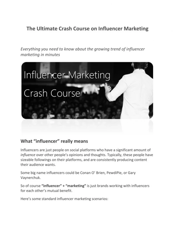 The Ultimate Crash Course on Influencer Marketing