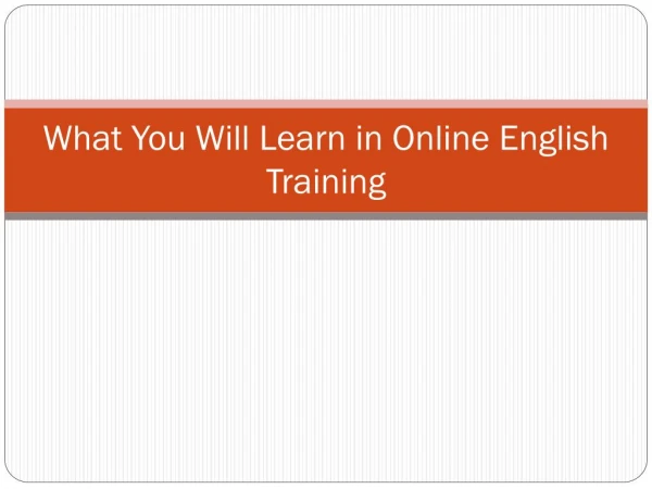 What You Will Learn in Online English Training