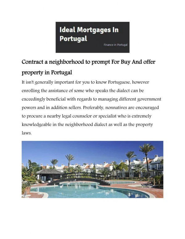 Algarve Mortgages