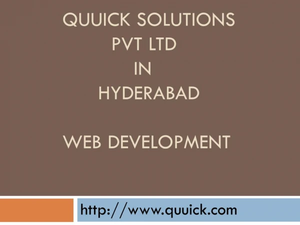 Best Mobile App & Web Development company in Hyderabad| Quuick