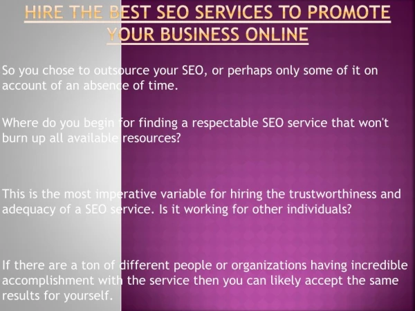 Promote your Business Online By Hiring The Best Seo Services