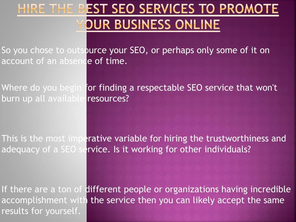 hire the best seo services to promote your business online