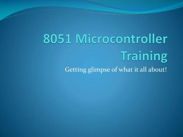 8051 Microcontroller Training