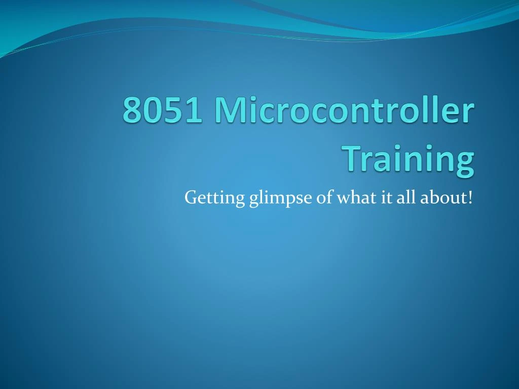 8051 microcontroller training