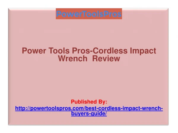 Cordless Impact Wrench Review