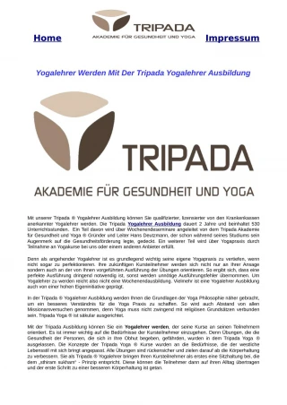 Yogalehrer Werden Mit Der Tripada Yogalehrer Ausbildung - slide 1