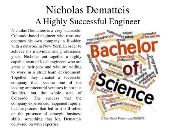 Nicholas Dematteis - A Highly Successful Engineer