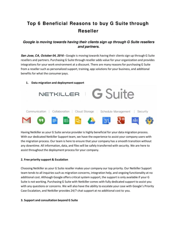 Top 6 Beneficial Reasons to buy G Suite through Reseller