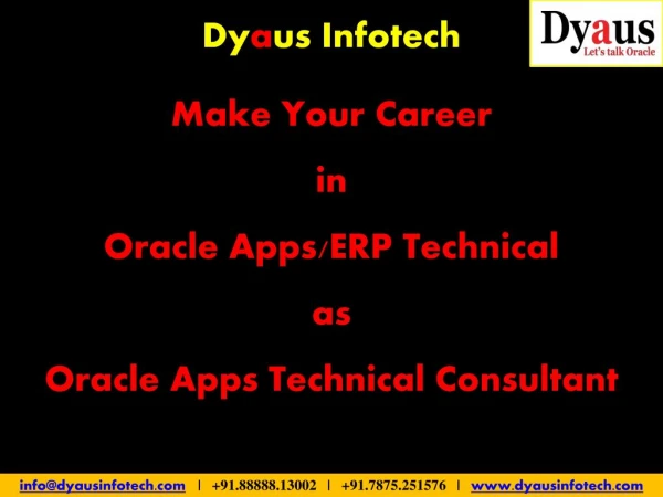 Oracle Apps Technical Training in Pune Kharadi - Dyaus Infotech