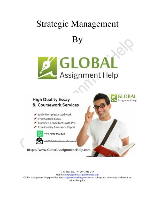 Sample on Strategic Management By Global Assignment Help