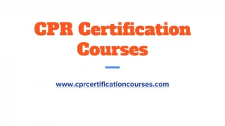 Online CPR Certification Courses
