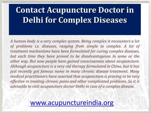 Treatment of Rare Cases Using Acupuncture