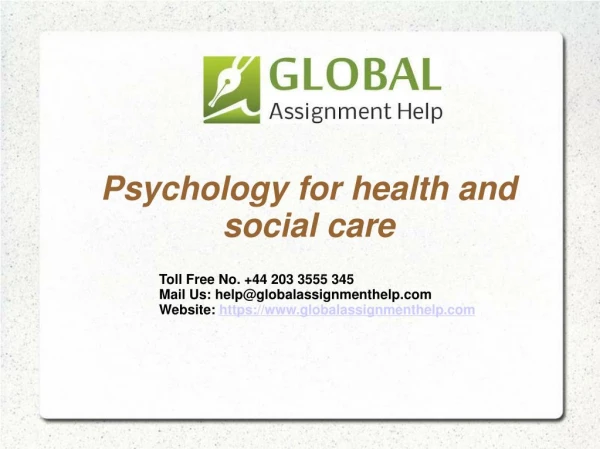 Psychology for health and social care