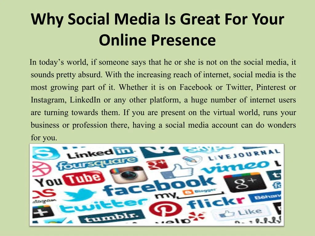 why social media is great for your online presence