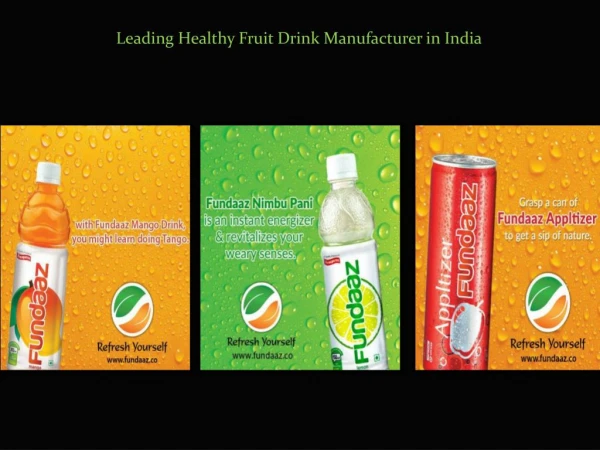 Leading Healthy Fruit Drink Manufacturer in India