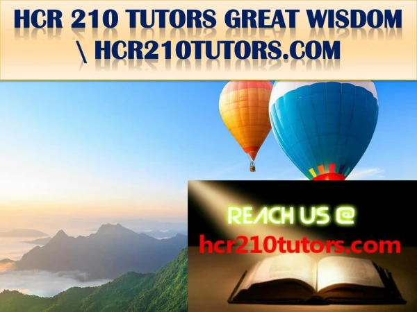 HCR 210 TUTORS GREAT WISDOM \ hcr210tutors.com