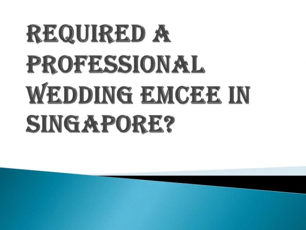 Best Professional Wedding Emcee in Singapore