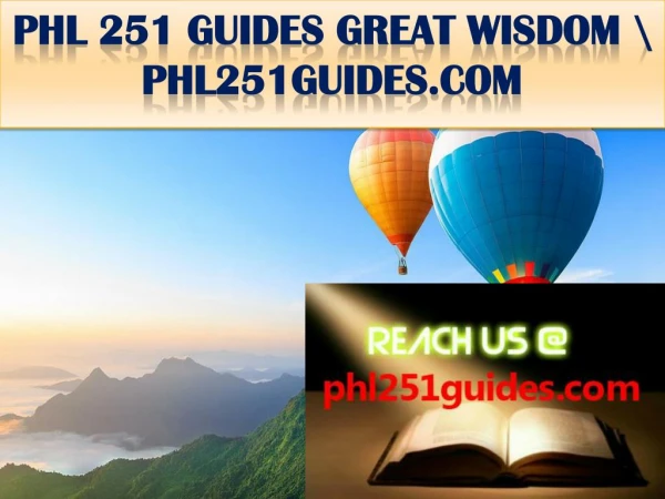 PHL 251 GUIDES GREAT WISDOM \ phl251guides.com