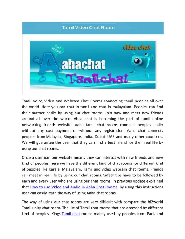 Tamilo Video Chat Room - aahachat.org