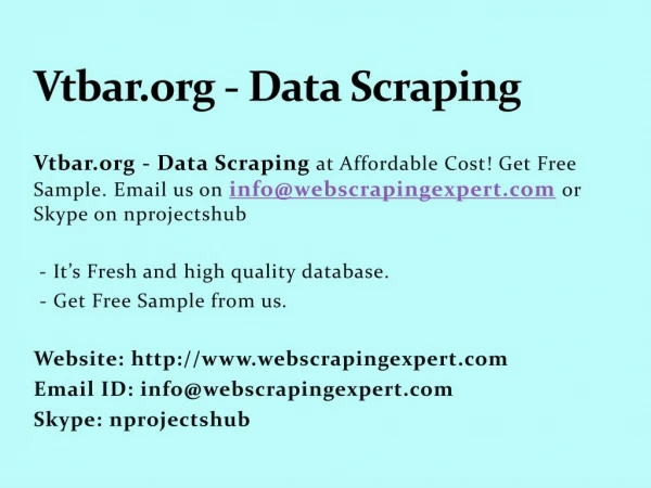 Vtbar.org - Data Scraping
