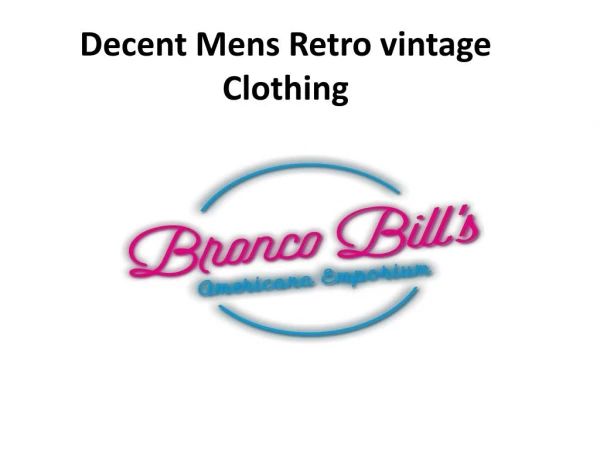 Decent Mens Retro vintage Clothing