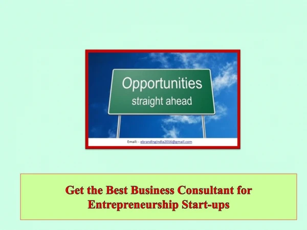 Get the Best Business Consultant for Entrepreneurship Start-ups