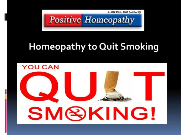 Homeopathy to Quit Smoking