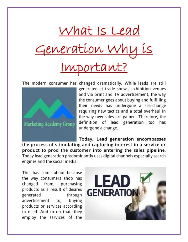 What Is Lead Generation Why is Important?