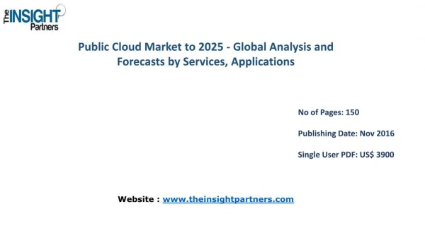 Public Cloud Market to 2025: Trends, Business Strategies and Opportunities with Key Players Analysis – The Insight Partn